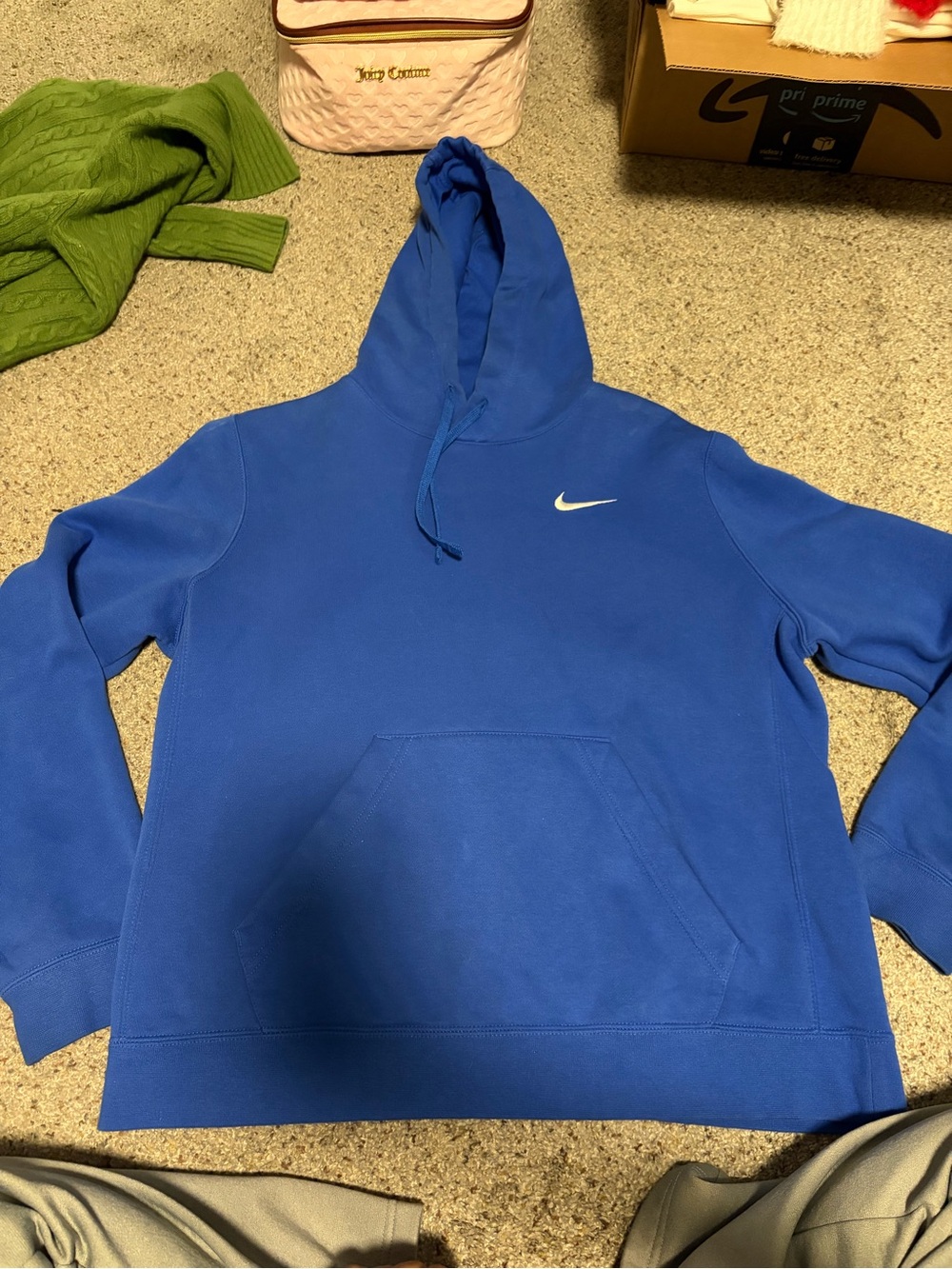 Nike Royal Blue Pullover Hoodie with White Swoosh